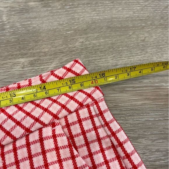 Twik Plaid Red And Whit High Waist Bermuda Retro shorts M - Picture 8 of 10